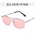 Vintage Beach Sunglasses For Women Fashion Elegant Square Frame Glasses For Cycling Driving silver   pink