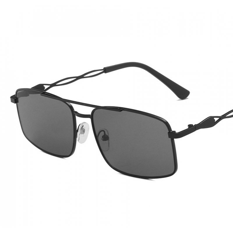 Vintage Beach Sunglasses For Women Fashion Elegant Square Frame Glasses For Cycling Driving black + gray
