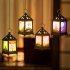 Vintage Colorful Hanging Lantern Hollow Out Flame Lamp Night Light Decor for Halloween Bar Decor