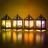 Vintage Colorful Hanging Lantern Hollow Out Flame Lamp Night Light Decor for Halloween Bar Decor