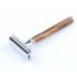 Vintage  Shaver Stainless Steel Double sided Blade Bamboo Handle Manual Safety Blade Shaver Without blade