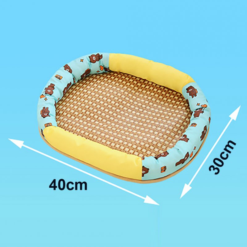 Pet Cool Mat With Oval Pillow Breathable Non-slip Summer Cooling Pad Bed Sleeping Mat Pet Blanket For Dogs Cats S Ice cream mat round nest