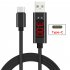 Voltage Current Display USB Cable LCD Screen Fast Charging Wire for Apple Android Type c