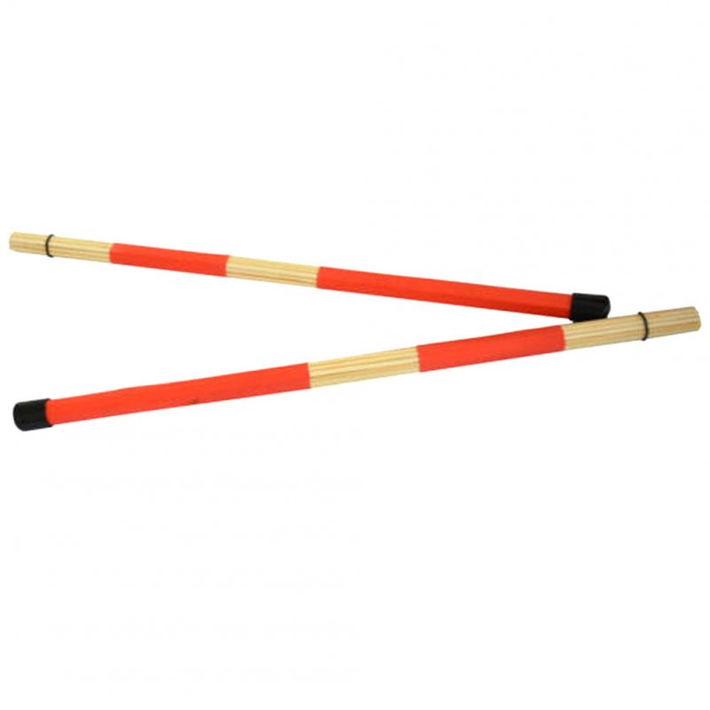 Jazz Drumsticks Set Include Bamboo Drum Sticks Steel Wire Brushes and Velvet Bag for Musical Instrument 