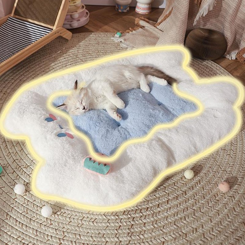 Pet Warm Sleeping Pad Floor Mat Soft Comfortable Breathable Bed with Pillow Pet Supplies for Dogs Cats Cat Small
