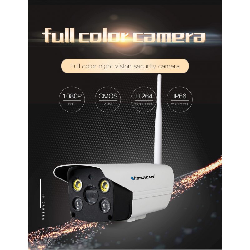 Vstarcam C18S 1080P Wifi Camera CCTV Waterproof Outdoor Full Color Night Vision Security Camera Infrared Bulllet Camera  US plug