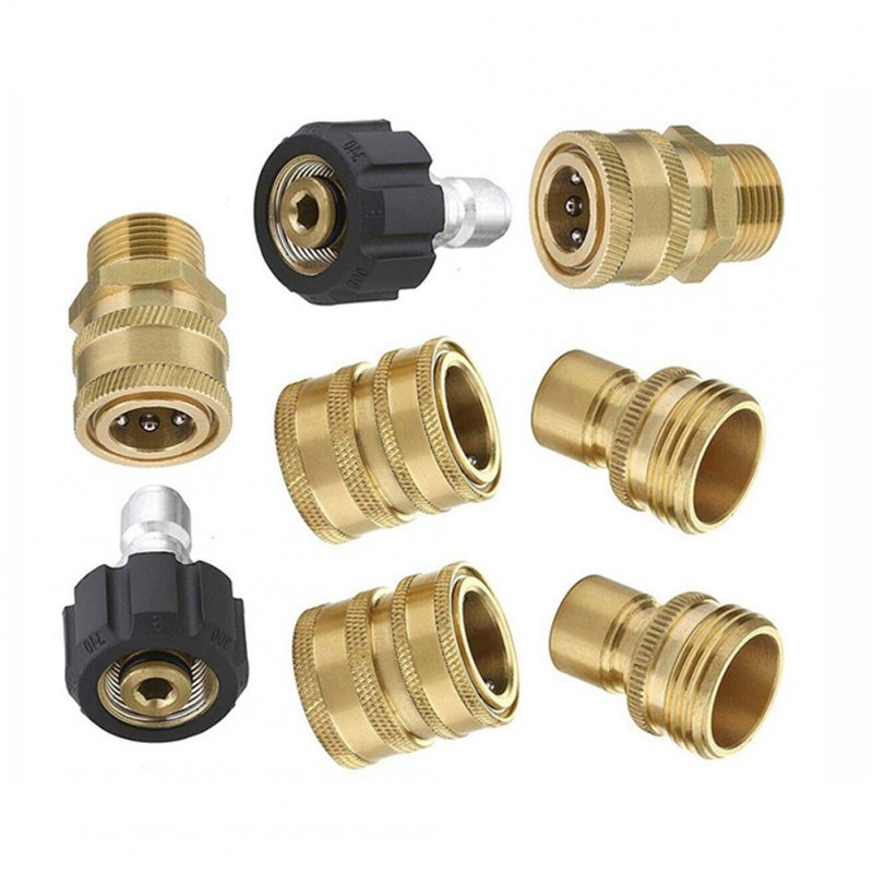 8pcs Quick Connector Kit Garden Water Pipe Connection Male and Female Fittings M22 to 3/4" 3/8"