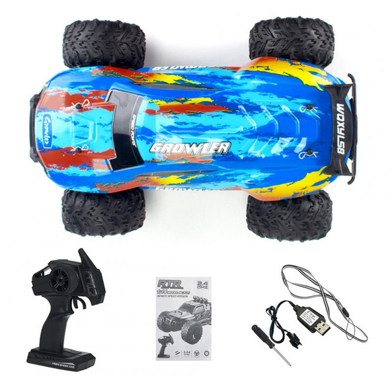 KYAMRC 1:14 RC Climbing Car High-speed 2.4g Big-foot Variable Speed Off-road Vehicle Model Toys Blue