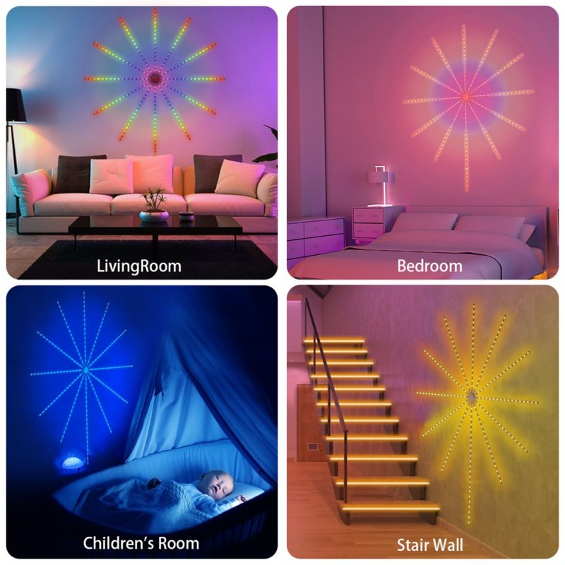RGB Colorful Firework Light with RC Color Changing Music Sync 23 Modes 16 Million Colors Lamp