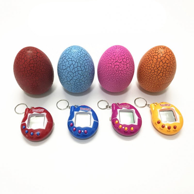 Multi-color Electronic  Pet  Machine Cracked Egg Personalized Pendant Battery Powered Virtual Cyber Nostalgic Toy Tiny Game 