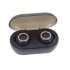 W12 Wireless Earbuds With Charging Case Headphones Noise Canceling Earphones For Sports Working Hiking Black Silver Circle Color Box