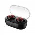 W12 Wireless Earbuds With Charging Case Headphones Noise Canceling Earphones For Sports Working Hiking Black Red Circle Color Box