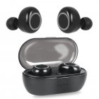 W12 Wireless Earbuds With Charging Case Headphones Noise Canceling Earphones For Sports Working Hiking Black-Silver Circle Color Box