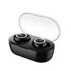 W12 Wireless Earbuds With Charging Case Headphones Noise Canceling Earphones For Sports Working Hiking Black-White Circle Color Box