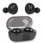 W12 Wireless Earbuds With Charging Case Headphones Noise Canceling Earphones For Sports Working Hiking Black-Black Circle Color Box