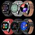 W3  Smart  Watch 1 28inch Full Touch Sport Fitness Watch Ip68 Waterproof Bluetooth compatible Answer Call Smartwatch Silver plate brown leather