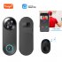 W3 WiFi Doorbell Camera Two Way Audio Anti Theft Alarm Video Door Bell Night Vision Anti Theft Alarm Video Doorbell black