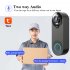 W3 WiFi Doorbell Camera Two Way Audio Anti Theft Alarm Video Door Bell Night Vision Anti Theft Alarm Video Doorbell black