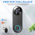 W3 WiFi Doorbell Camera Two Way Audio Anti Theft Alarm Video Door Bell Night Vision Anti Theft Alarm Video Doorbell black