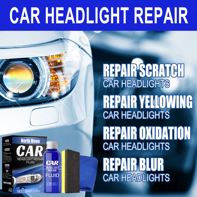 Resin Headlight Repairing Agent Set Anti-scratch Plating Polishing Refurbishment Fluid 