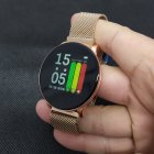 W8 Smart Watch Ladies Weather Forecast Fitness Sports Tracker Heart Rate Monitor Smartwatch Android Women Men's Watches Smart Bracelet Gold Steel
