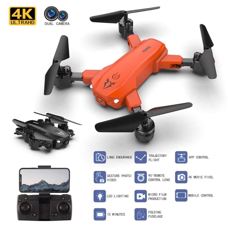 S80 Drone With 4K HD Dual Camera Foldable 2.4GHz WIFI Real-time Transmission Altitude Hold RC Quadcopter Black