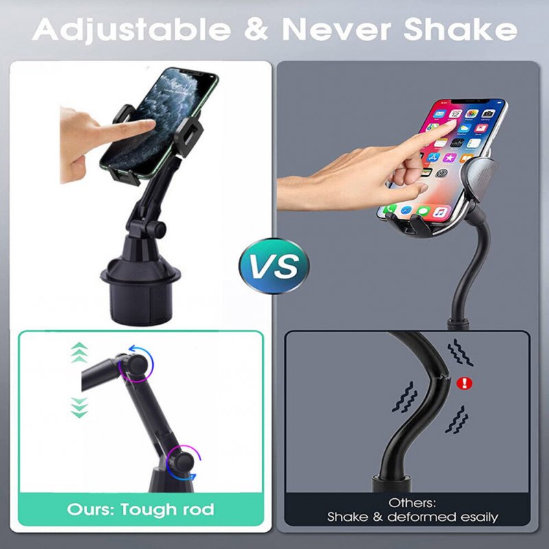 Cup Holder Phone Mount For Car Expandable Base Height Adjustable Stable Rotatable Holder For Cars SUVs Trucks 