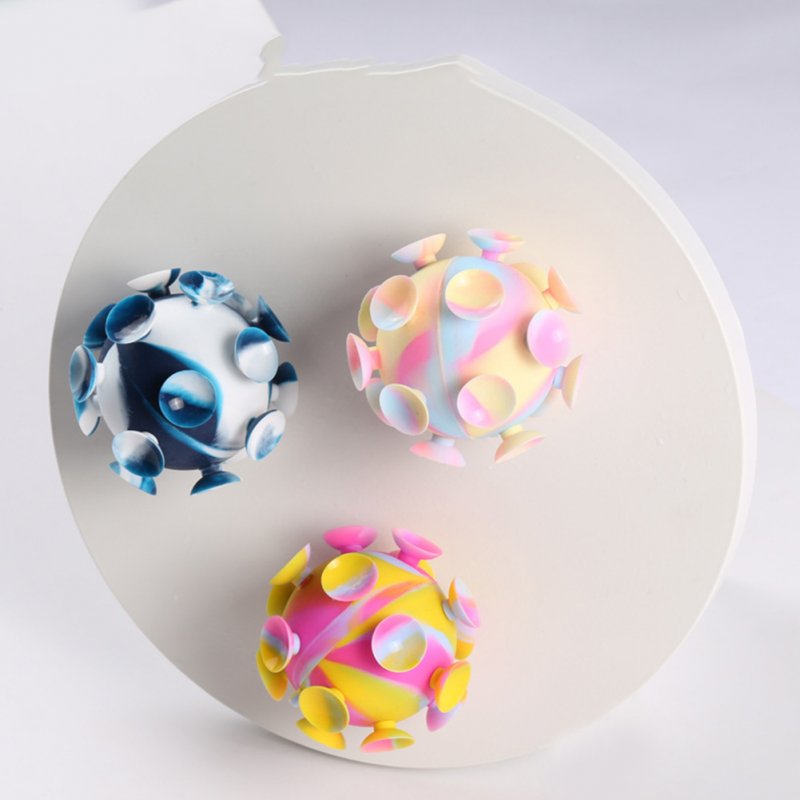 Pop Ball Toys 3d Silicone Suction Cup Ball Decompression Anxiety Relief Toys For Children Birthday Gifts 