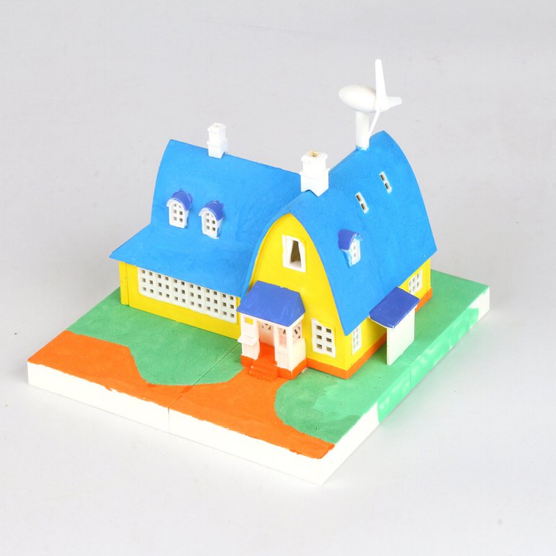 Children 3D Puzzle House Kit DIY Painting Assembly Building Model Educational Toys For Kids Gifts Home Decoration 