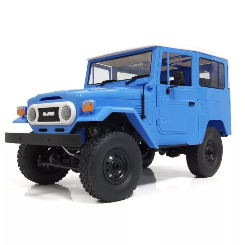 WPL C34 1/16 RTR 4WD 2.4G Buggy Crawler Off Road RC Car 2CH Vehicle Models With Head Light Plastic Double Battery blue_Double power