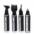 4 in 1 Nose Ear Hair Trimmer Professional Electric Rechargeable Earlock Shaver Personal Care Tools For Men Black four in one_European round insert