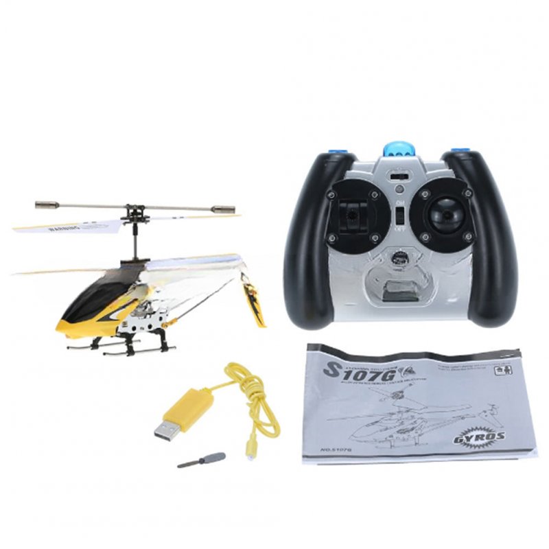 S107g Remote Control Helicopter Model Toys 3-channel Fall-resistant Remote Control Aircraft for Kids Gifts 
