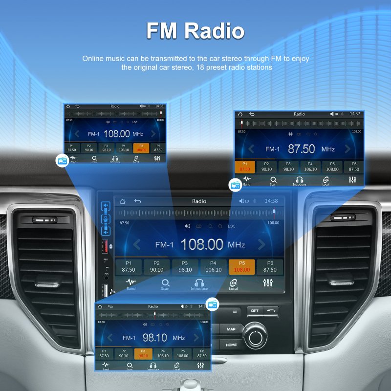 Dual Din Car Radio 7-Inch HD Screen Bluetooth Hands-Free Kit Mp5 Player for Carplay Wireless 