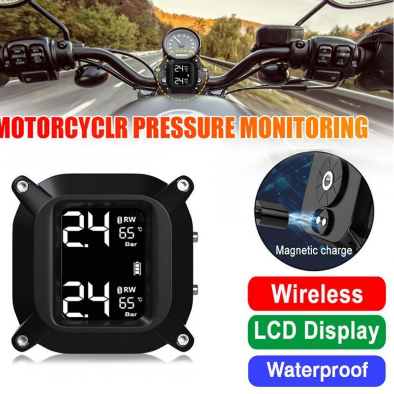 Motorcycle Wireless Tire Pressure Monitoring System Tpms High-precision Digital Display Tyre External Sensors Monitor 