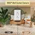 Wall Camera Outlet 1080P HD Wireless Wifi Ip Camcorder Remote Monitoring Home Security Surveillance Cam C Q39