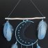 Wall Hanging Dream Catchers With Natural Feathers Wood Stick Wind Chimes Home Craft For Wall Hanging Home Decoration light green