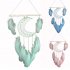 Wall Hanging Dream Catchers With Natural Feathers Wood Stick Wind Chimes Home Craft For Wall Hanging Home Decoration light green