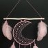 Wall Hanging Dream Catchers With Natural Feathers Wood Stick Wind Chimes Home Craft For Wall Hanging Home Decoration sky blue