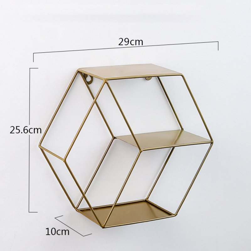 Wall  Mounted Hexagonal Floating Shelves Storage  Shelf For  Wall  Bedroom  Living  Room  Office copper