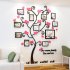 Wall Stickers Crystal Photo Frame Tree 3d Acrylic Living Room Bedroom Background Wall Decoration Black red Medium 129 160cm