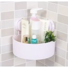 Wall Suction Cups Holder  Bathroom Shelf Shower Shampoo Soap Storage Rack  Home Kitchen Double suction Organizer White 14 5  14 5  7 5