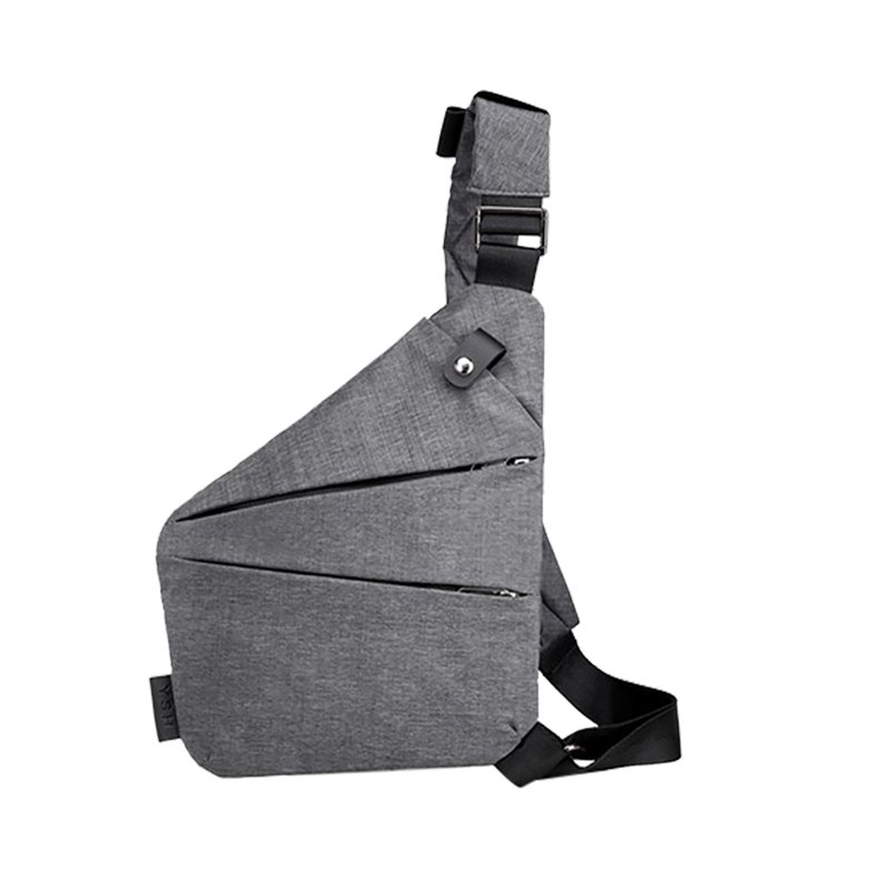 Wander Bag Sling Backpack Multi Layer Storage Plus Anti Theft Zipper Bag Multipurpose Crossbody Shoulder Bag Travel Hiking Daypack Chest Bag gray right shoulder
