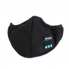 Warm  Bluetooth  Mask Washable  Soft Cotton Face Cover Wireless Bluetooth Headphones Mask black
