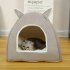 Warm Cave Lovely Rabbit Ears Shape Puppy Winter Bed House Kennel Fleece Soft Nest for Pet Cat Dog  Pink L