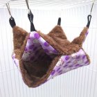 Warm Double Layer Hamster Hanging House Cage Soft Hammock Pet Squirrel Sleeping Bag  S Purple