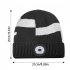 Warm Knitted Hat With Led Lamp Fashion Contrast Color Beanie Hat Rechargeable Led Light For Outdoor Hiking Camping black gray