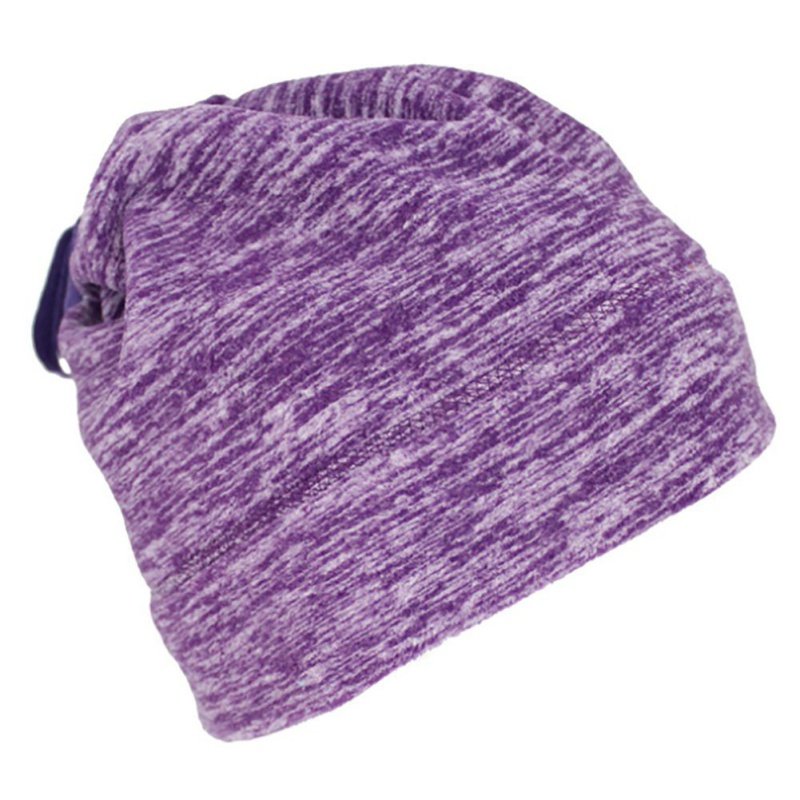 Warmful Scarf Hat Dual Purpose Autumn Winter Scarf Collar O Ring Neckerchief Warm Neck Fleece Thickened Neck Scarf YL-WB-03 purple_One size