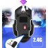 Warwolf Q8 Wireless Mouse Optical Mouse Gaming Silent USB Rechargeable 1600dpi for PC Laptop Computer Black