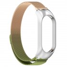 Watch Band Screwless Wristband Bracelet Replacement Straps Adjustable Length Compatible For Xiaomi Mi Band 7 7nfc Retro Gold + Green