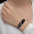 Watch Band Screwless Wristband Bracelet Replacement Straps Adjustable Length Compatible For Xiaomi Mi Band 7 7nfc Retro Gold   Blue